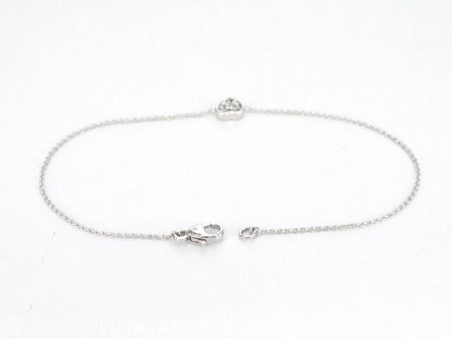 Witgouden armband met diamanten hartje 0.10 carat - afbeelding 5 van  8