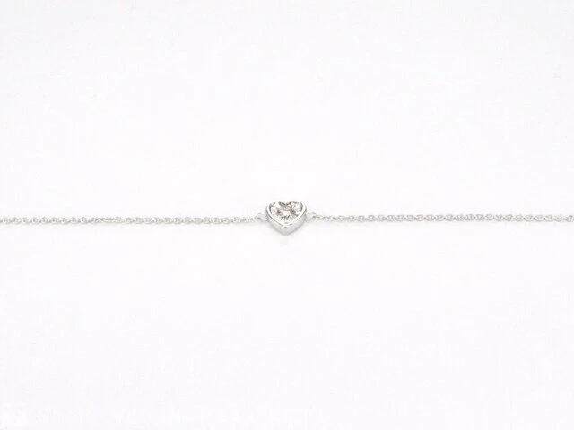 Witgouden armband met diamanten hartje 0.10 carat - afbeelding 6 van  8