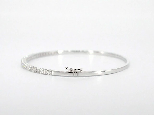 Witgouden armband met diamanten - afbeelding 7 van  11