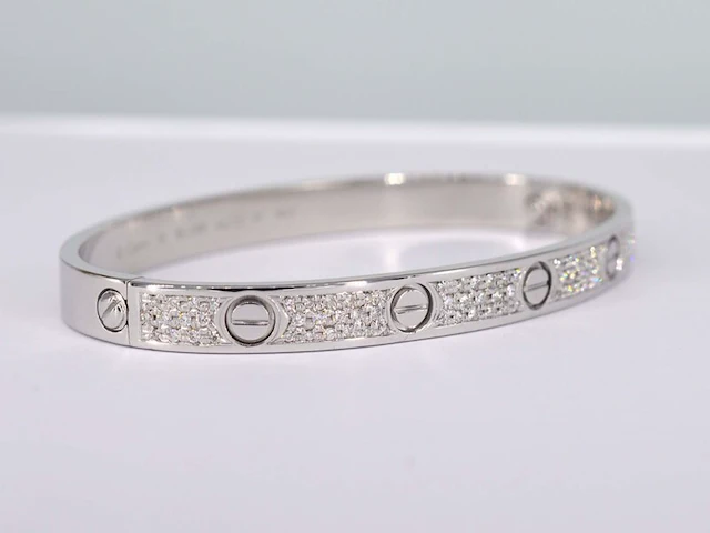 Witgouden armband met diamanten - afbeelding 2 van  6