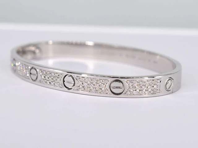 Witgouden armband met diamanten - afbeelding 4 van  6