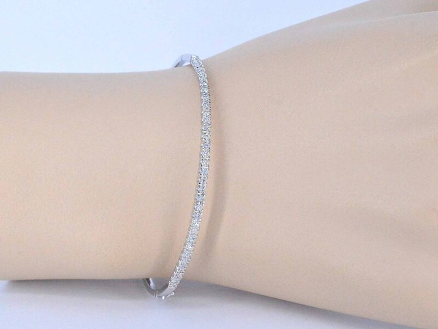Witgouden armband met diamanten - afbeelding 4 van  11