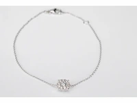 Witgouden armband met een diamanten bedel - afbeelding 1 van  6