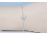 Witgouden armband met een diamanten bedel - afbeelding 2 van  6