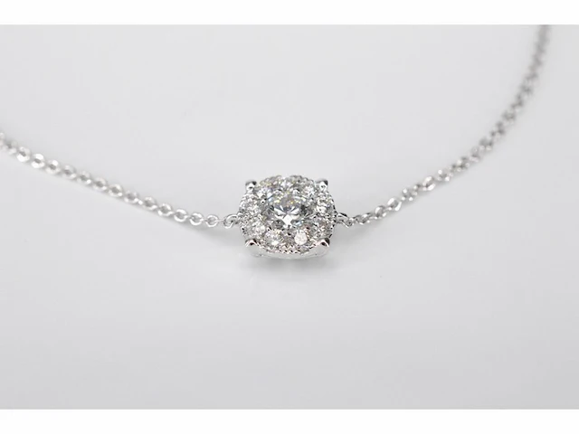 Witgouden armband met een diamanten bedel - afbeelding 3 van  6
