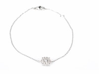 Witgouden armband met een diamanten bedel - afbeelding 1 van  6