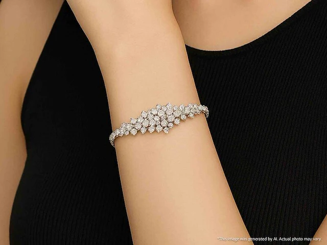 Witgouden armband met natuurlijke diamanten 2.20 carat - afbeelding 6 van  8