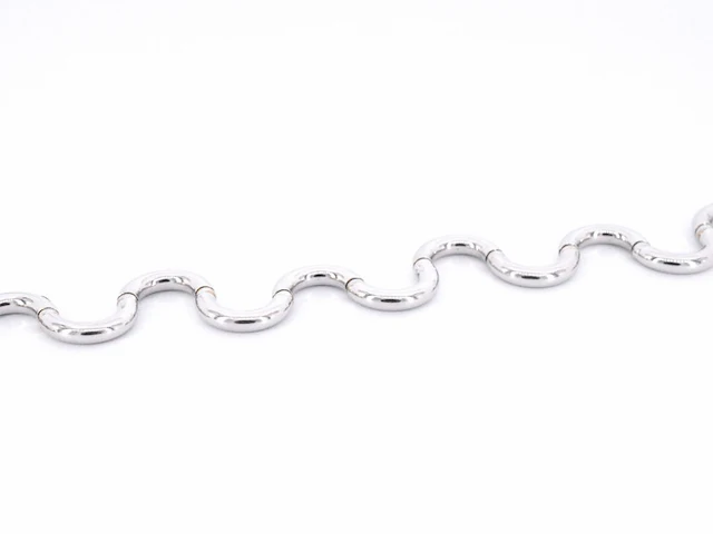 Witgouden armband van het italiaance merk unoaerre italian brev: gold hinged swirl link armband - afbeelding 5 van  8