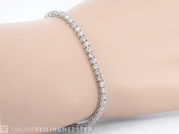 Witgouden armband vol met briljant geslepen diamanten 4.50 carat - afbeelding 2 van  8