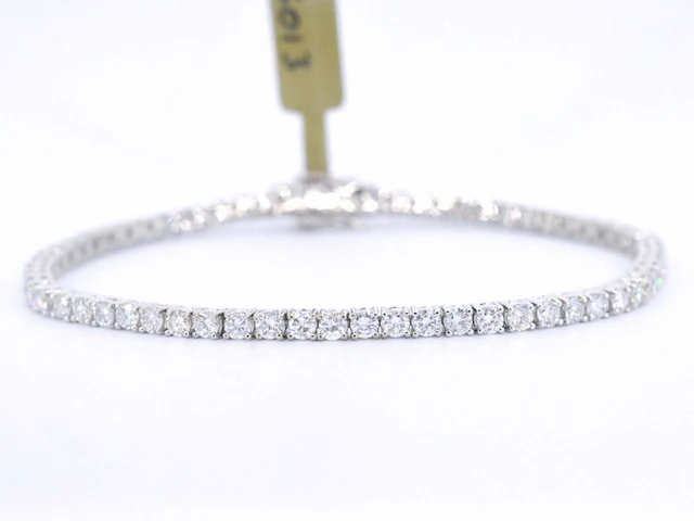 Witgouden armband vol met briljant geslepen diamanten 4.50 carat - afbeelding 1 van  10