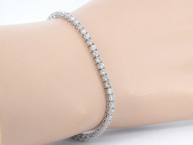 Witgouden armband vol met briljant geslepen diamanten 4.50 carat - afbeelding 3 van  10