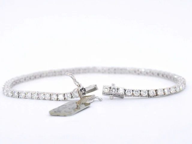Witgouden armband vol met briljant geslepen diamanten 4.50 carat - afbeelding 5 van  10
