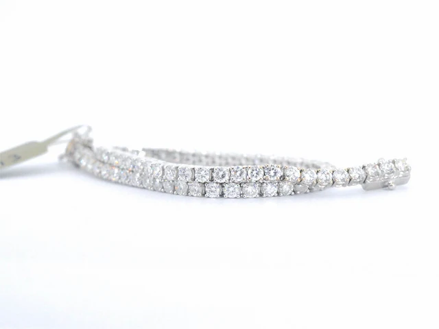 Witgouden armband vol met briljant geslepen diamanten 4.50 carat - afbeelding 8 van  10