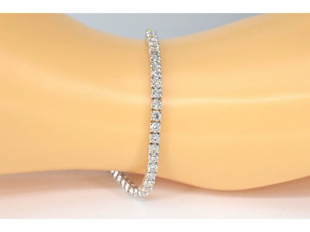 Witgouden armband vol met briljant geslepen diamanten 5.40 carat - afbeelding 2 van  6