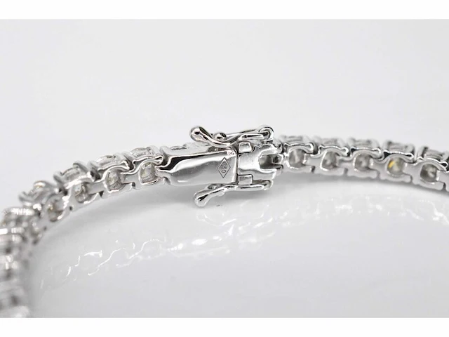 Witgouden armband vol met briljant geslepen diamanten 5.40 carat - afbeelding 5 van  6