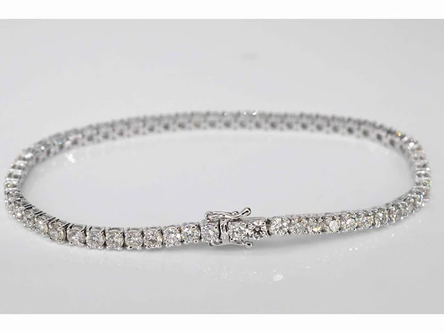 Witgouden armband vol met briljant geslepen diamanten 5.40 carat - afbeelding 6 van  6