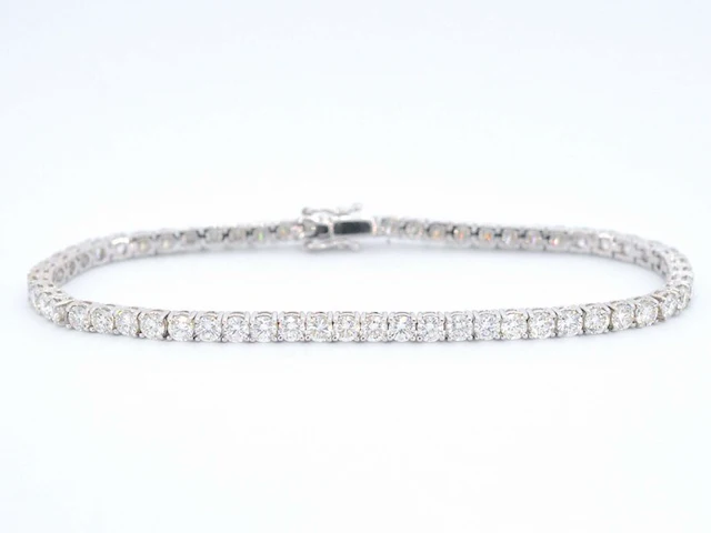 Witgouden armband vol met briljant geslepen diamanten 6.00 carat - afbeelding 1 van  11