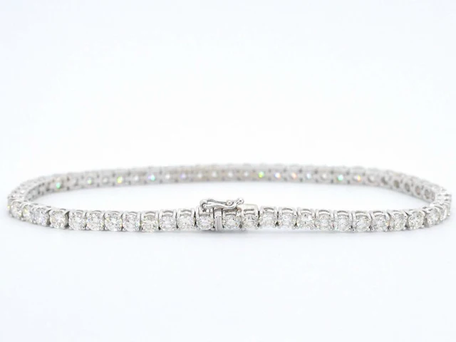Witgouden armband vol met briljant geslepen diamanten 6.00 carat - afbeelding 5 van  11