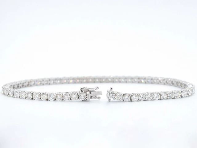 Witgouden armband vol met briljant geslepen diamanten 6.00 carat - afbeelding 6 van  11