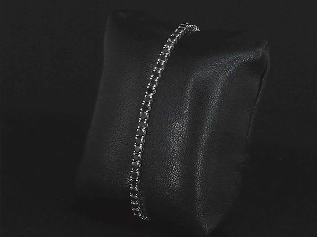 Witgouden armband zwart briljant 7.00 ct - afbeelding 5 van  9
