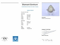 Witgouden bijzondere diamanten ring met een pear shape diamant van 3.00 carat - afbeelding 7 van  7