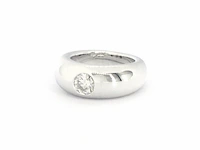 Witgouden brede ring met een grote diamant - afbeelding 3 van  8