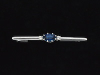 Witgouden broche met edelsteen - afbeelding 1 van  5