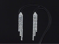 Witgouden chandelier oorbellen met hoge kwaliteit diamanten - afbeelding 6 van  8