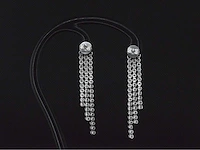 Witgouden chandelier oorbellen met hoge kwaliteit diamanten - afbeelding 7 van  8