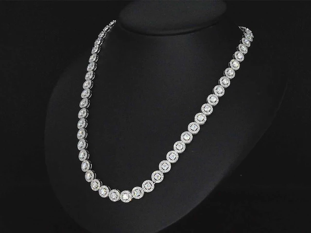 Witgouden collier diamant briljant 12.50 ct - afbeelding 1 van  8