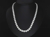 Witgouden collier diamant briljant 12.50 ct - afbeelding 2 van  8