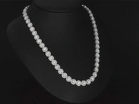 Witgouden collier diamant briljant 12.50 ct - afbeelding 4 van  8