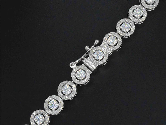 Witgouden collier diamant briljant 12.50 ct - afbeelding 6 van  8