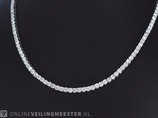 Witgouden collier met 10.00 carat briljant geslepen diamant - afbeelding 7 van  10