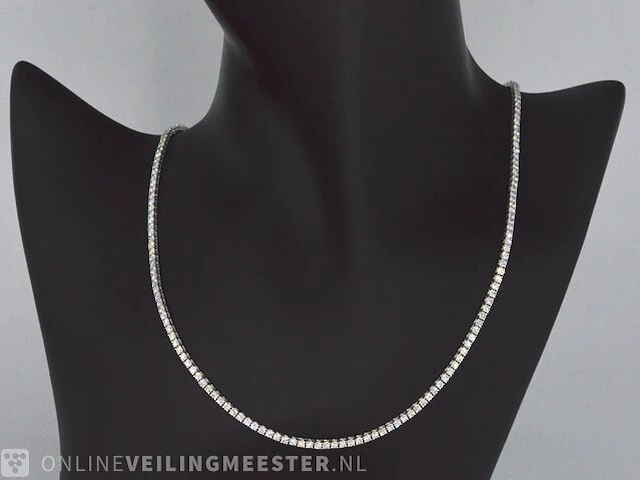 Witgouden collier met 5.68 carat briljant geslepen diamant - afbeelding 4 van  10