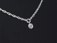 Witgouden collier met diamant - afbeelding 1 van  8