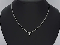 Witgouden collier met diamant - afbeelding 2 van  8