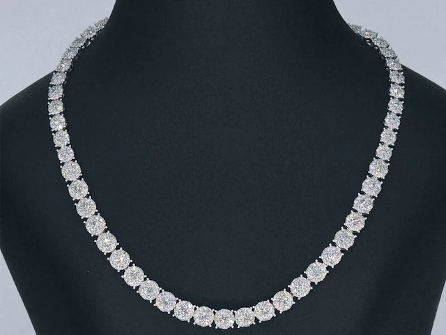 Witgouden collier met diamanten 10.00 carat - afbeelding 1 van  7