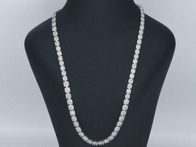 Witgouden collier met diamanten 10.00 carat - afbeelding 2 van  7