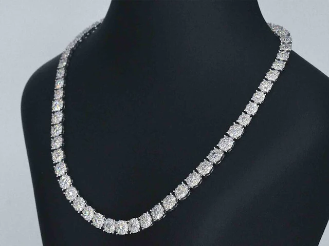 Witgouden collier met diamanten 10.00 carat - afbeelding 3 van  7