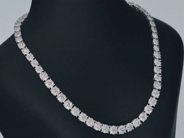 Witgouden collier met diamanten 10.00 carat - afbeelding 4 van  7