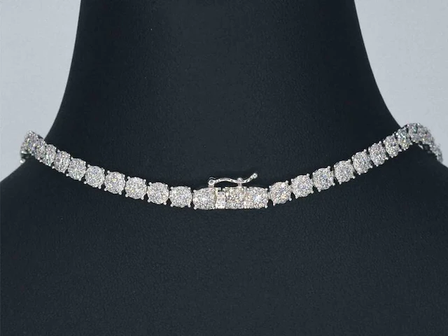 Witgouden collier met diamanten 10.00 carat - afbeelding 5 van  7