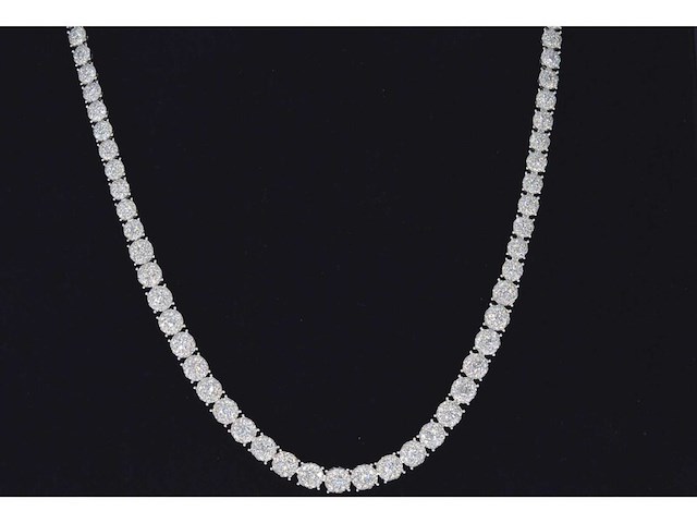 Witgouden collier met diamanten 10.00 carat - afbeelding 1 van  9