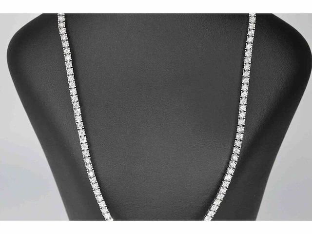 Witgouden collier met diamanten 3.50 carat - afbeelding 2 van  8