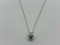 Witgouden collier met diamanten en fancy diamant, witgoud - afbeelding 1 van  13