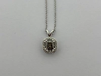 Witgouden collier met diamanten en fancy diamant, witgoud - afbeelding 6 van  13