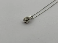 Witgouden collier met diamanten en fancy diamant, witgoud - afbeelding 7 van  13