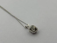 Witgouden collier met diamanten en fancy diamant, witgoud - afbeelding 8 van  13