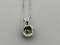 Witgouden collier met diamanten en fancy diamant, witgoud - afbeelding 9 van  13