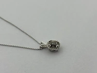 Witgouden collier met diamanten en fancy diamant, witgoud - afbeelding 11 van  13
